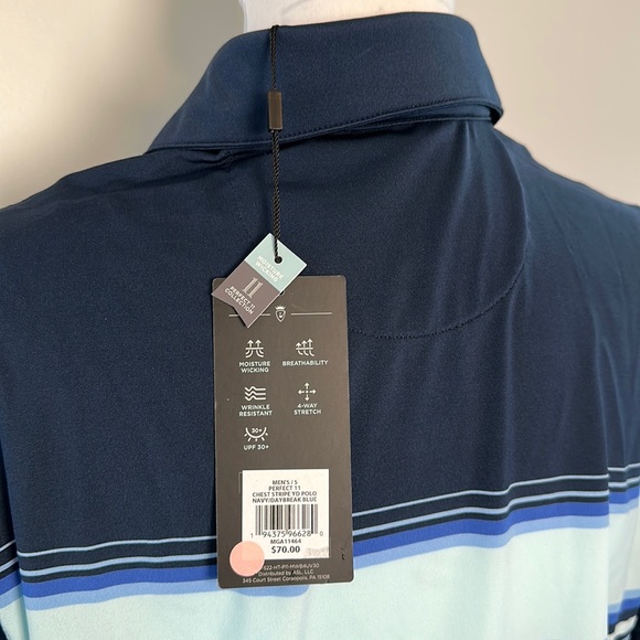 Brand New | Walter Hagen Men's Perfect 11 Chest Stripe Golf Polo - Picture 4 of 6